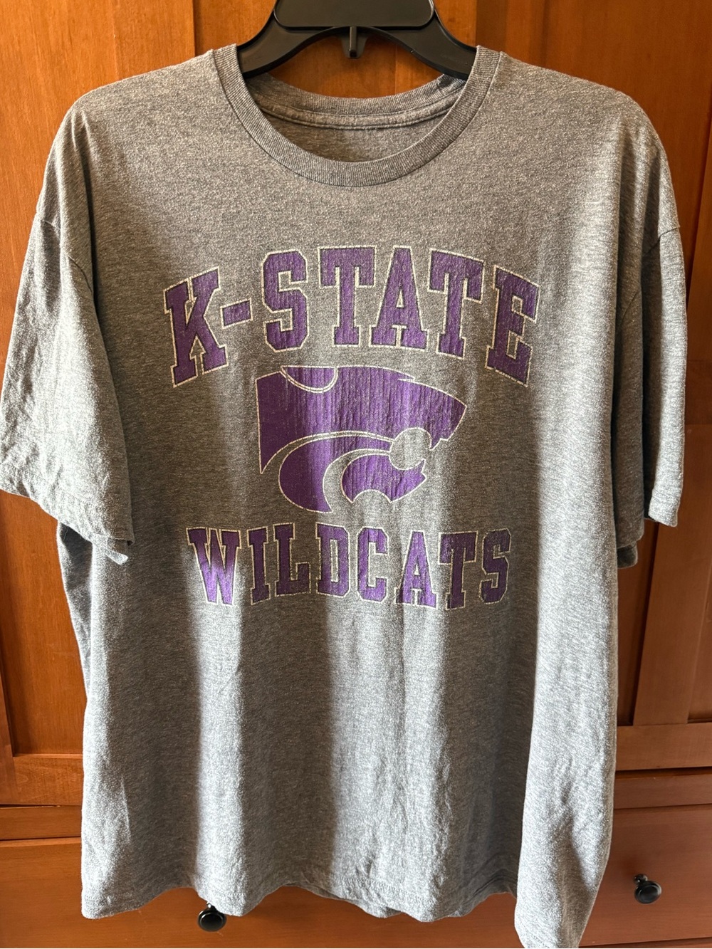 Vintage Look K-State Wildcats Graphic T-Shirt - Fits Men's XL Heather Grey